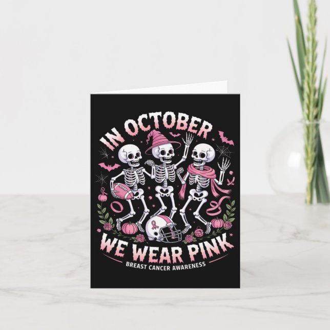 Tarjeta En Octubre, Usamos Un Bechón Rosado De Halloween (Anverso)