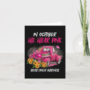Tarjeta En Octubre Usamos Zonas De Camión De Cinta Rosa Le