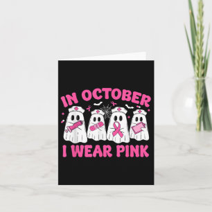 Tarjeta En Octubre Uso Rosa Enfermera Conciencia Del Cánce