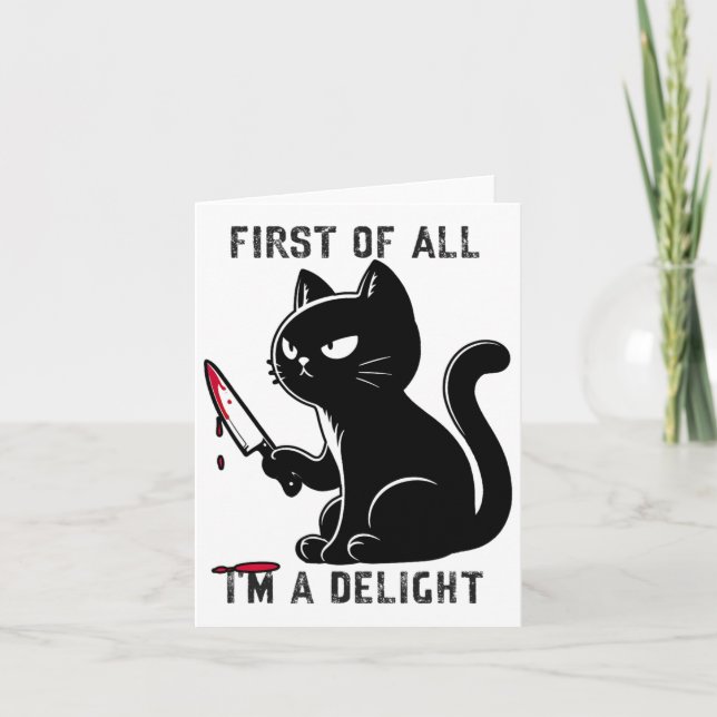 Tarjeta En primer lugar, soy un gato sardínico muy gracios (Anverso)