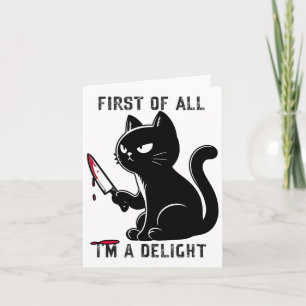 Tarjeta En primer lugar, soy un gato sardínico muy gracios