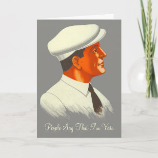 Tarjeta En realidad no es tan vanidoso - guapo retro hombr