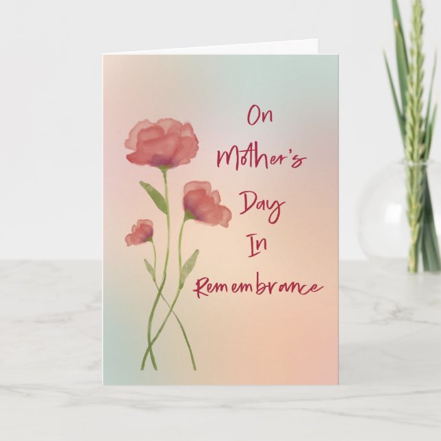 Tarjeta En recuerdo de los Rosas acuarelas del Día de la M (Anverso)