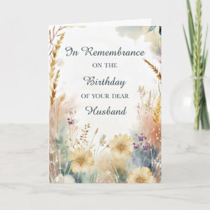 Tarjeta En recuerdo del cumpleaños del marido Wildflowers