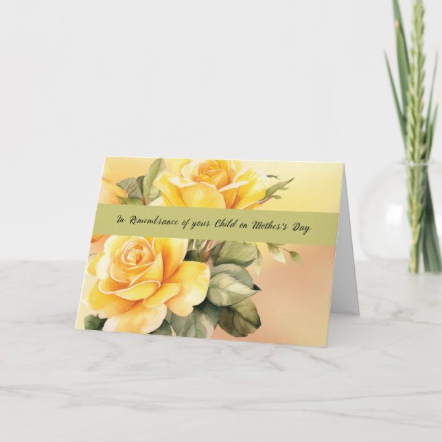 Tarjeta En recuerdo del niño en el Día de la Madre Rosa Am (Anverso)