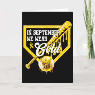 Tarjeta En Septiembre Nosotros Llevamos Drip De Béisbol De