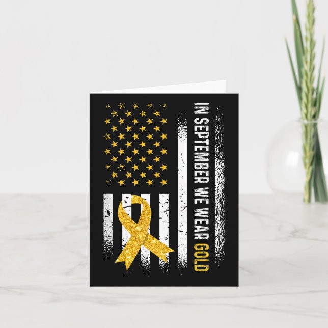 Tarjeta En Septiembre Usamos Bandera De Cinta De Oro Ca In (Anverso)