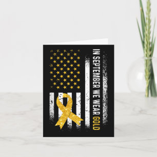 Tarjeta En Septiembre Usamos Bandera De Cinta De Oro Ca In