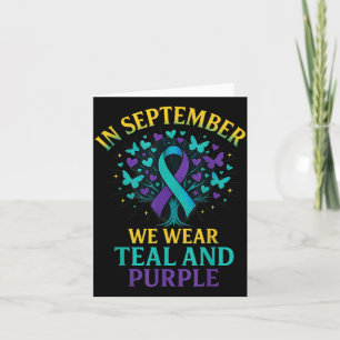 Tarjeta En Septiembre Usamos Conciencia de Verde Azulado y