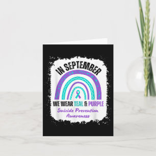 Tarjeta En Septiembre Usamos Conciencia Verde azulada Del 