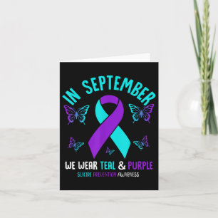 Tarjeta En Septiembre Usamos Suicidio Verde azulado De Cin