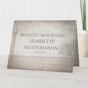 Tarjeta En silencio de duelo - árbol en la cosecha de prad