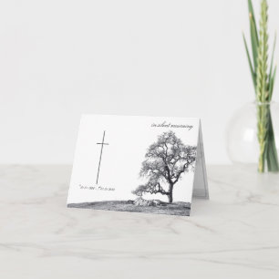 Tarjeta En silencio luto - árbol en prado
