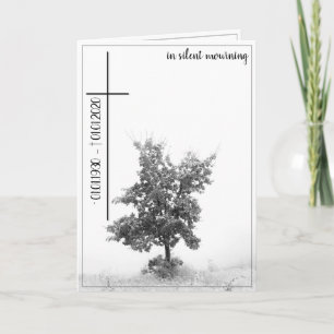 Tarjeta En silencio luto - árbol en prado 2.0