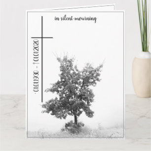 Tarjeta En silencio luto - árbol en prado 2.0