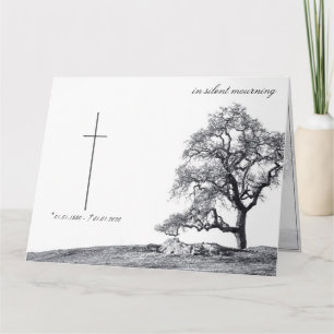 Tarjeta En silencioso duelo - árbol en prado