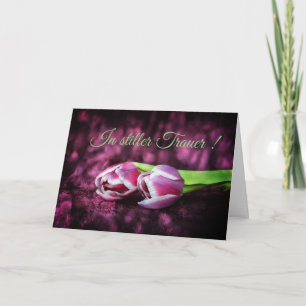 Tarjeta En stiller Trauer mit zwei Tulpen
