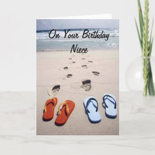 TARJETA EN SU CUMPLEAÑOS **ESTILO DE PLAYA NIECE**