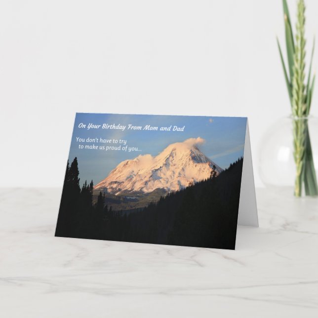 Tarjeta En tu cumpleaños, de mamá y papá (Anverso)