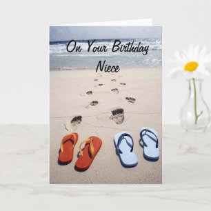 TARJETA EN TU CUMPLEAÑOS **TARJETA DE ESTILO PLAYA DE NIEC