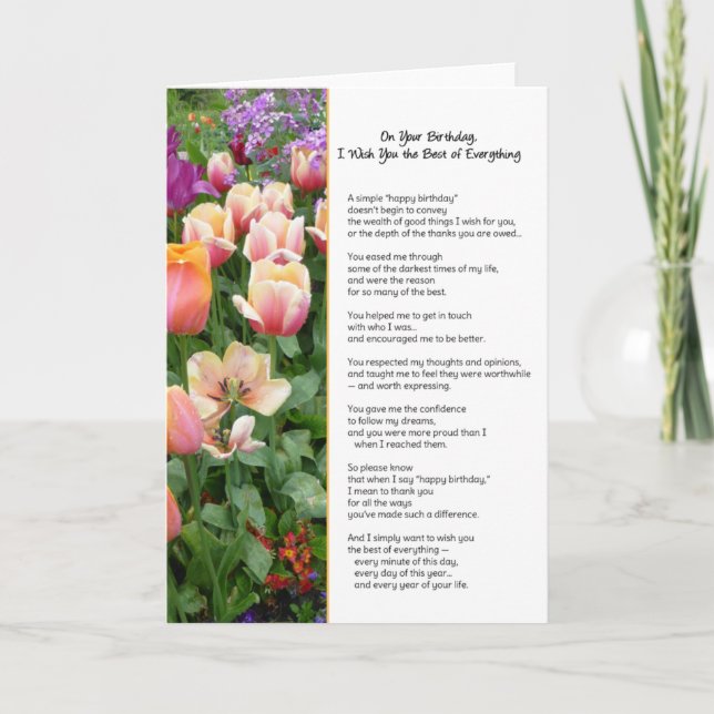 Tarjeta En Tu Cumpleaños, Te Deseo Lo Mejor... (Anverso)