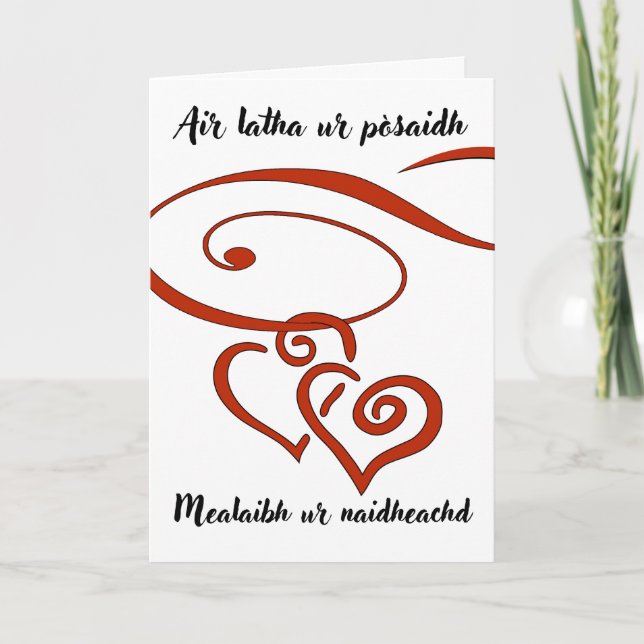 Tarjeta En tu día de bodas felicitaciones escoceses gaélic (Anverso)