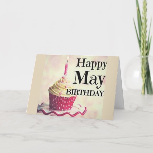 TARJETA EN TU ***MAYO CUMPLEAÑOS*** ¡SEA FELIZ! (Anverso)