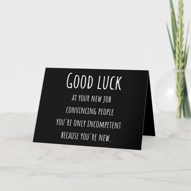 Tarjeta en tu nuevo trabajo convenciendo a la gente que er (Anverso)