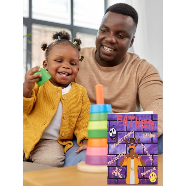 Tarjeta En tus hombros, mi héroe de papá (Subido por el creador)