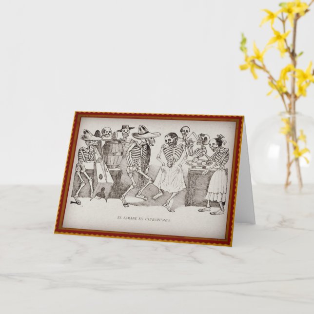 Tarjeta En Ultratumba Dia De Los Muertos Card del EL (flor amarilla)