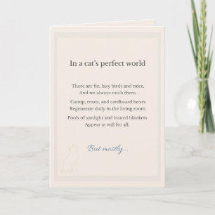 Tarjeta En un mundo perfecto Día del Padre gato