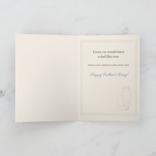 Tarjeta En un mundo perfecto gato Día del Padre gato de pe