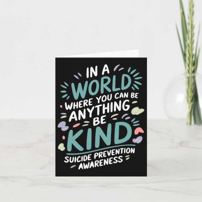 Tarjeta En Un Mundo Que Apoye La Prevención Del Suicidio (Anverso)