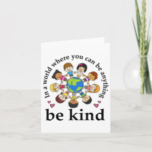 Tarjeta En Un Mundo Sé Amable Niños Día Mundial de la Amab