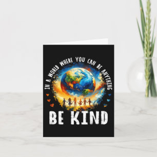 Tarjeta En un mundo sé amable niños la Tierra la unidad co