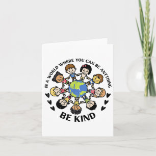 Tarjeta En Un Mundo Sé Amable Niños Tierra Anti Bullying U
