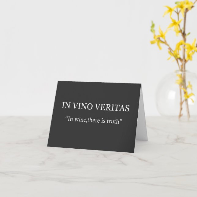 Tarjeta En vino veritas (flor amarilla)