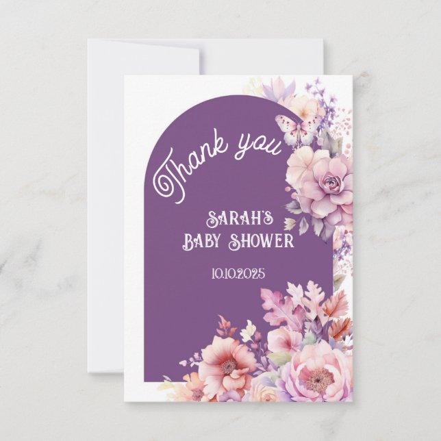 Tarjeta Enamorarse caída floral bebé floración gracias (Anverso)