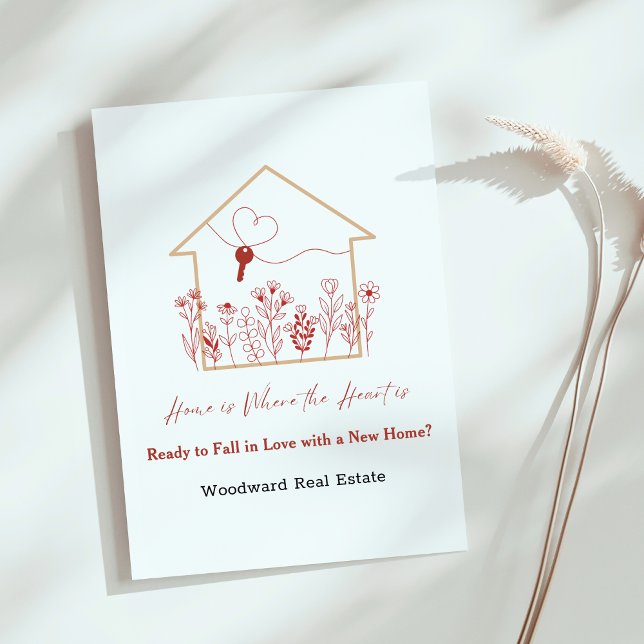 Tarjeta ¿Enamorarse de un nuevo hogar? | Realtor Mailers (Subido por el creador)