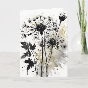 Tarjeta Encaje de la Reina Ana - Flores de acuarela