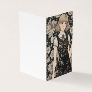 Tarjeta Encantado Pequeño Vestido Negro Anime LBD Blank