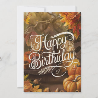 Tarjeta Encantador bosque de Cute otoño otoño feliz cumple