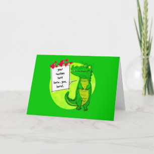 Tarjeta encantador cocodrilo personalizado divertido con c
