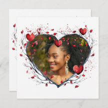 Encantador Corazón de Watercolor Rojo con Forma de