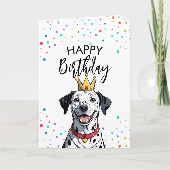 Tarjeta Encantador cumpleaños de perro en Dalmacia (Anverso)
