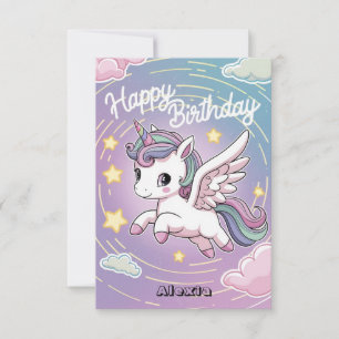 Tarjeta Encantador cumpleaños de Unicornio