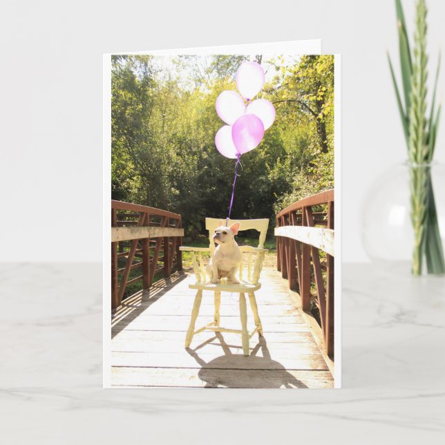 Tarjeta Encantador cumpleaños del Bulldog francés (Anverso)