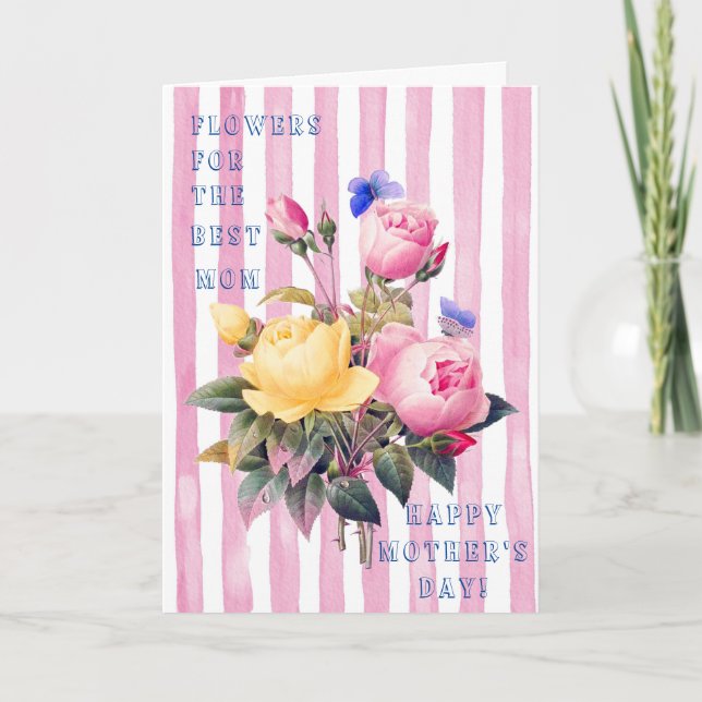 TARJETA ENCANTADOR DÍA FLORAL DE LA MADRE (Anverso)
