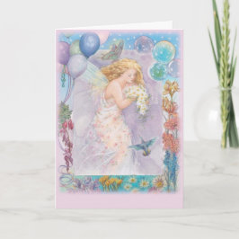 Tarjeta Encantador Fairy Violet Birthday Greet