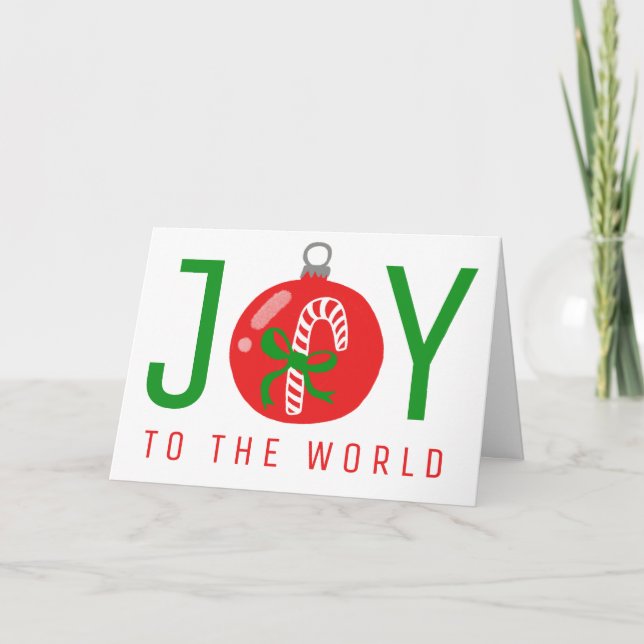 Tarjeta Encantador festival navideño navideño con adornos  (Anverso)